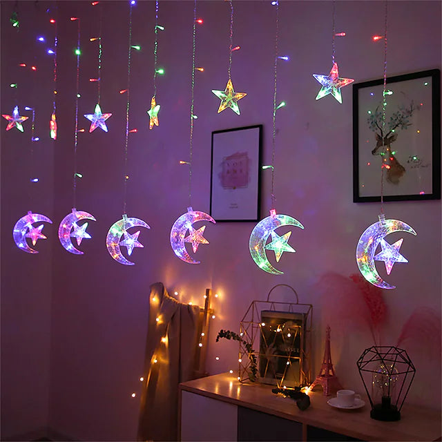 Star & Moon Led Garland +4M - Multifunktionsfärger Ramadan